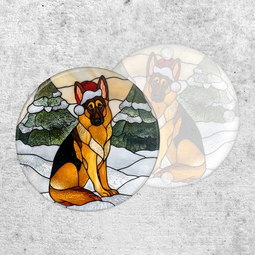 Stained glass german - stained, shepherd