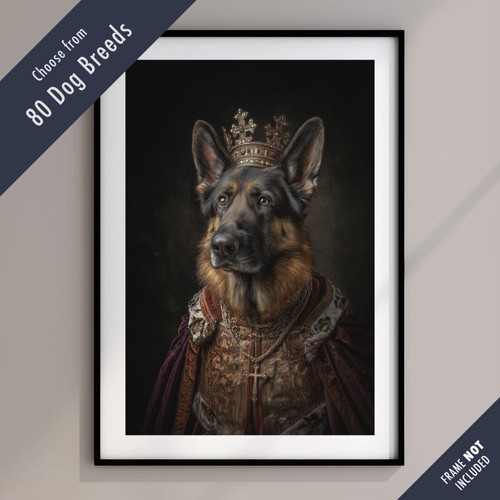 Royal dog portrait print - portrait,