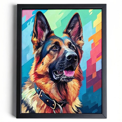 German shepherd art - art, wall