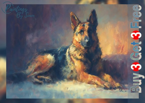 German shepherd print - shepherd, 5"x7"