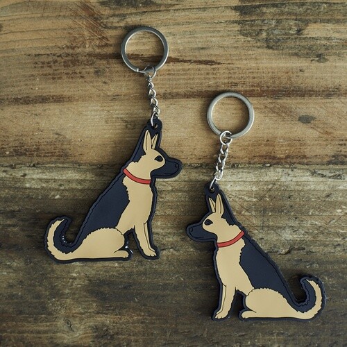 Single german shepherd keyring - german,