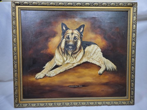 Oil painting german shepherd - painting,