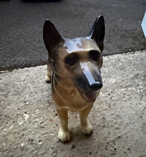 Glazed ceramic alsatian german - ceramic, alsatian/german