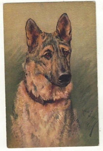 Vintage artist drawn - artist, postcard